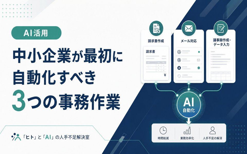 中小企業が最初にAIで自動化すべき3つの事務作業