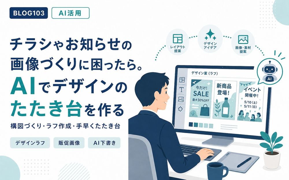 チラシやお知らせの画像づくりに困ったら。AIでデザインのたたき台を作る