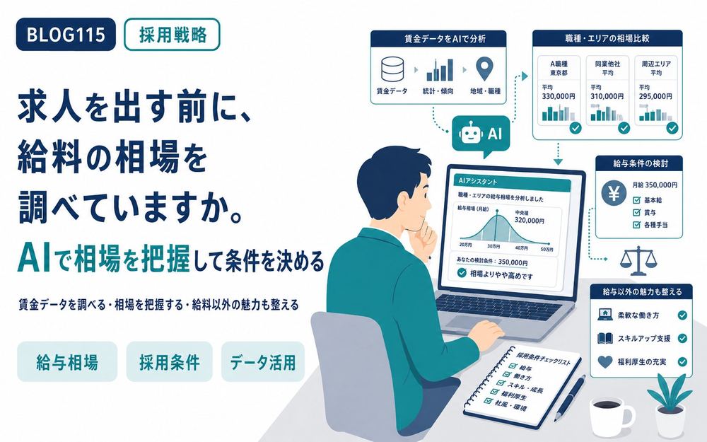 求人を出す前に、給料の相場を調べていますか。AIで相場を把握して条件を決める