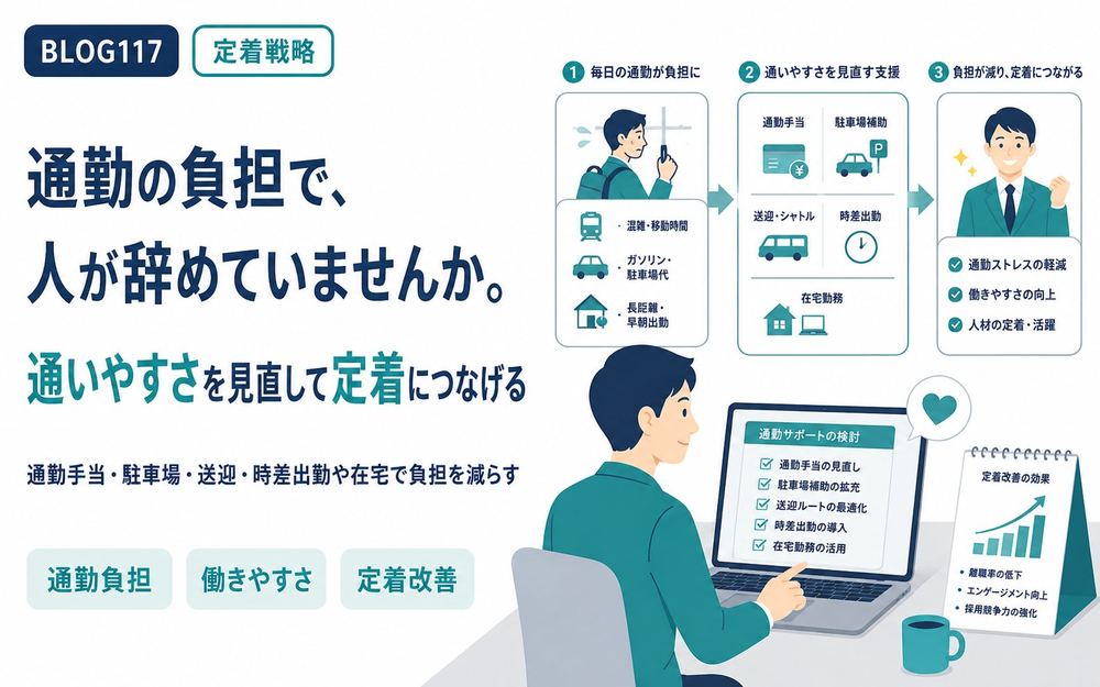通勤の負担で、人が辞めていませんか。通いやすさを見直して定着につなげる