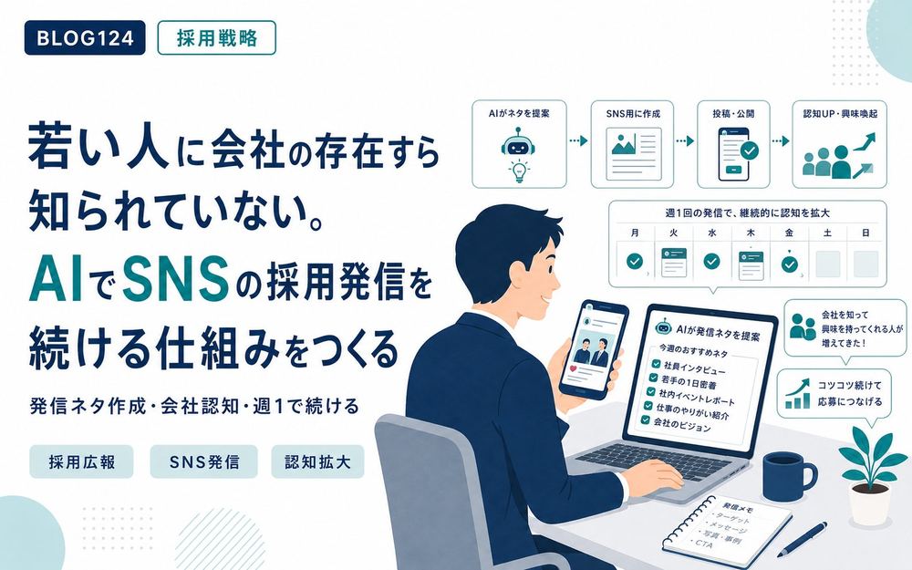 若い人に会社の存在すら知られていない。AIでSNSの採用発信を続ける仕組みをつくる