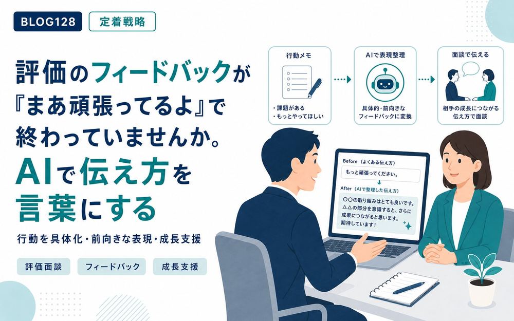 評価のフィードバックが「まあ頑張ってるよ」で終わっていませんか。AIで伝え方を言葉にする