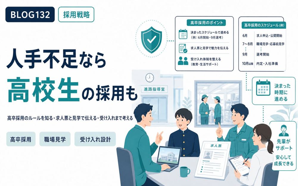 人手不足なら高校生の採用も。大卒とは違う高卒採用のルールと進め方