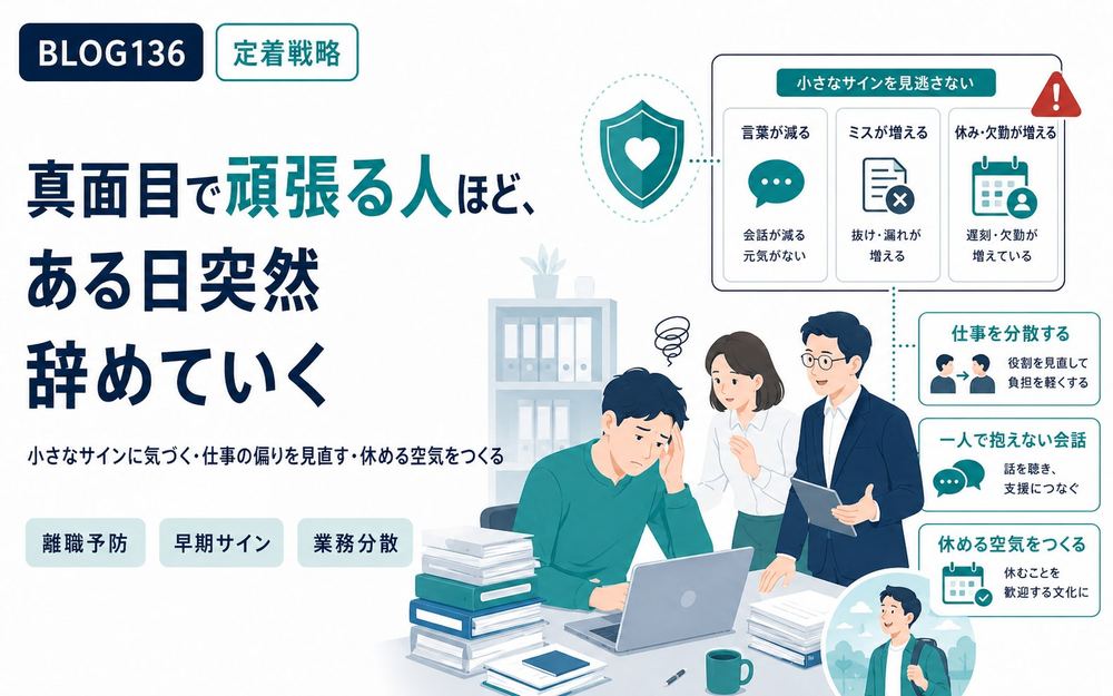 真面目で頑張る人ほど、ある日突然辞めていく。燃え尽きを防ぐ職場のケア