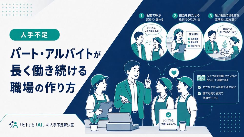 パートアルバイトが長く働く職場の作り方