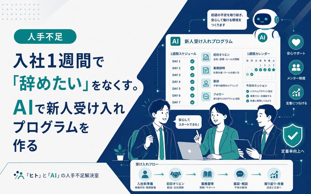 入社1週間で「辞めたい」をなくす。AIで新人受け入れプログラムを作る