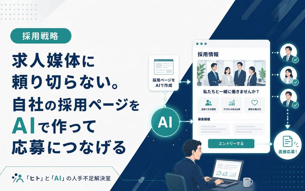 求人媒体に頼り切らない。自社の採用ページをAIで作って応募につなげる