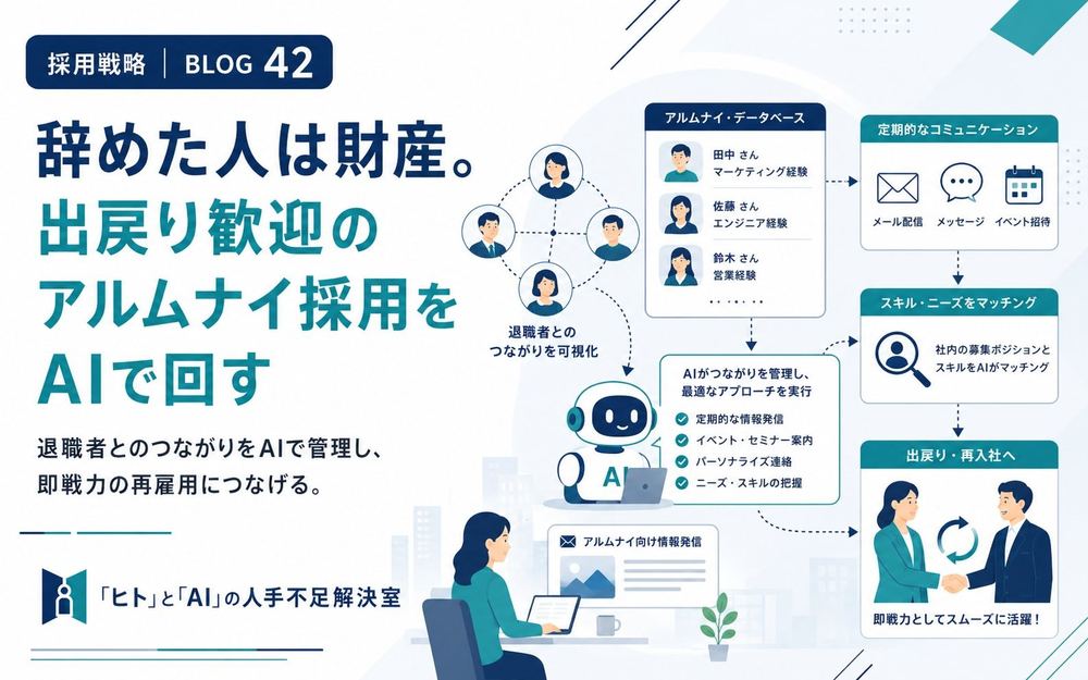 辞めた人は財産。出戻り歓迎のアルムナイ採用をAIで回す