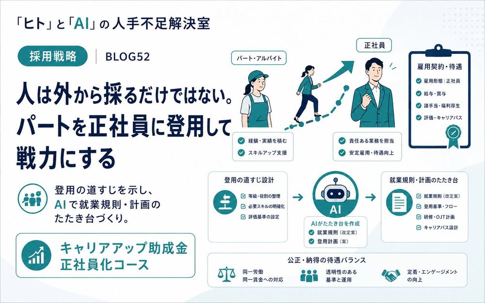 人は外から採るだけではない。パートを正社員に登用して戦力にする