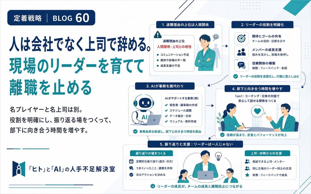 人は会社でなく上司で辞める。現場のリーダーを育てて離職を止める