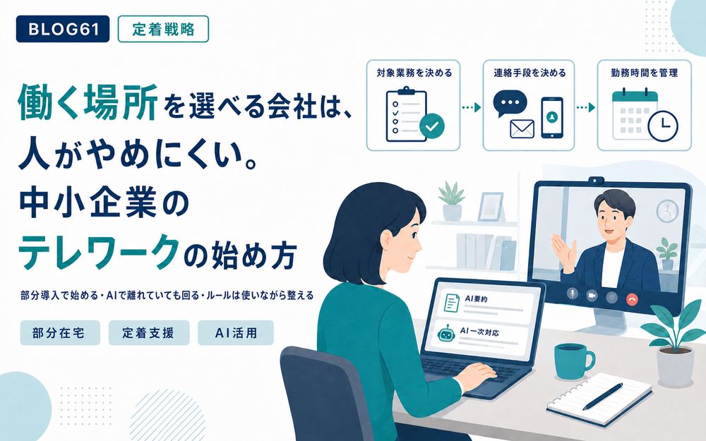 働く場所を選べる会社は、人がやめにくい。中小企業のテレワークの始め方