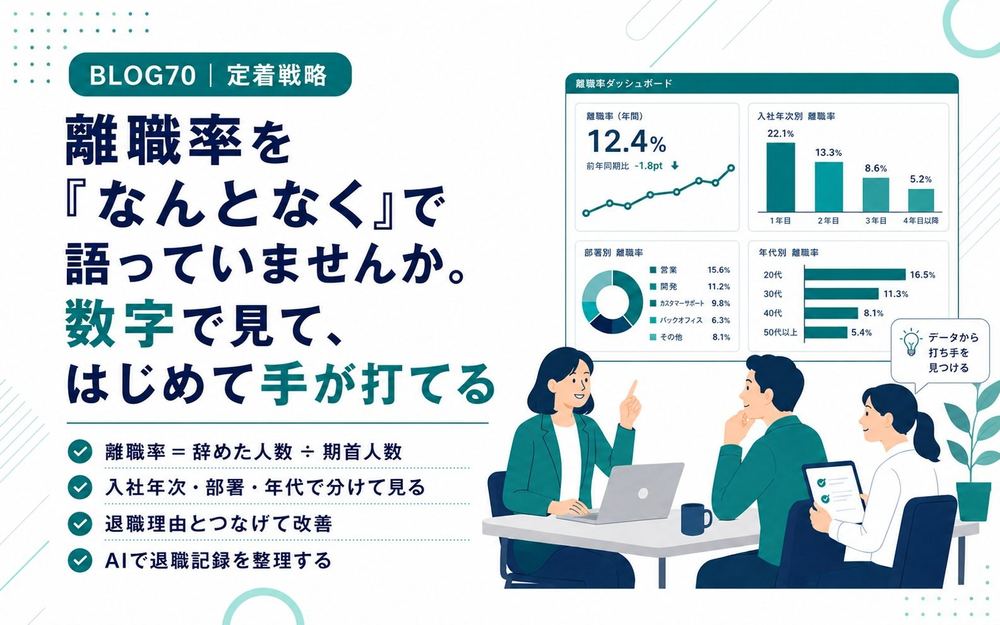離職率を「なんとなく」で語っていませんか。数字で見て、はじめて手が打てる