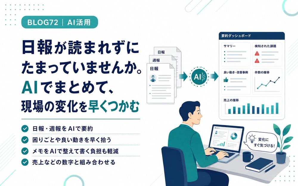 日報が読まれずにたまっていませんか。AIでまとめて、現場の変化を早くつかむ