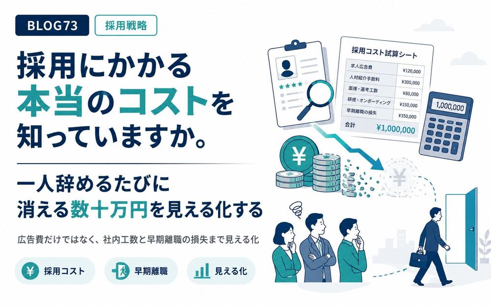 採用にかかる本当のコストを知っていますか。一人辞めるたびに消える数十万円を見える化する