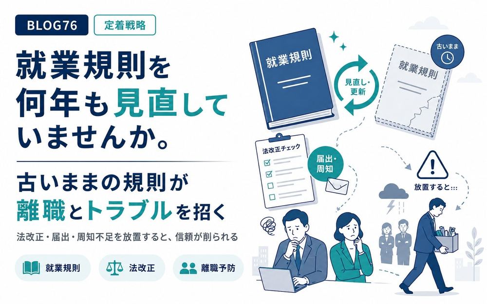 就業規則を何年も見直していませんか。古いままの規則が離職とトラブルを招く
