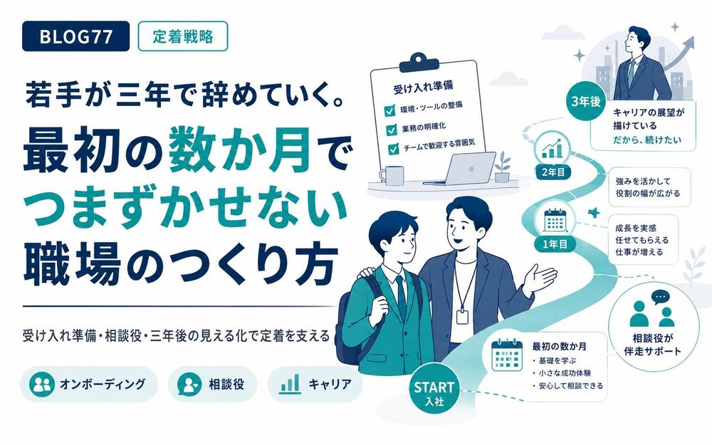 若手が三年で辞めていく。最初の数か月でつまずかせない職場のつくり方