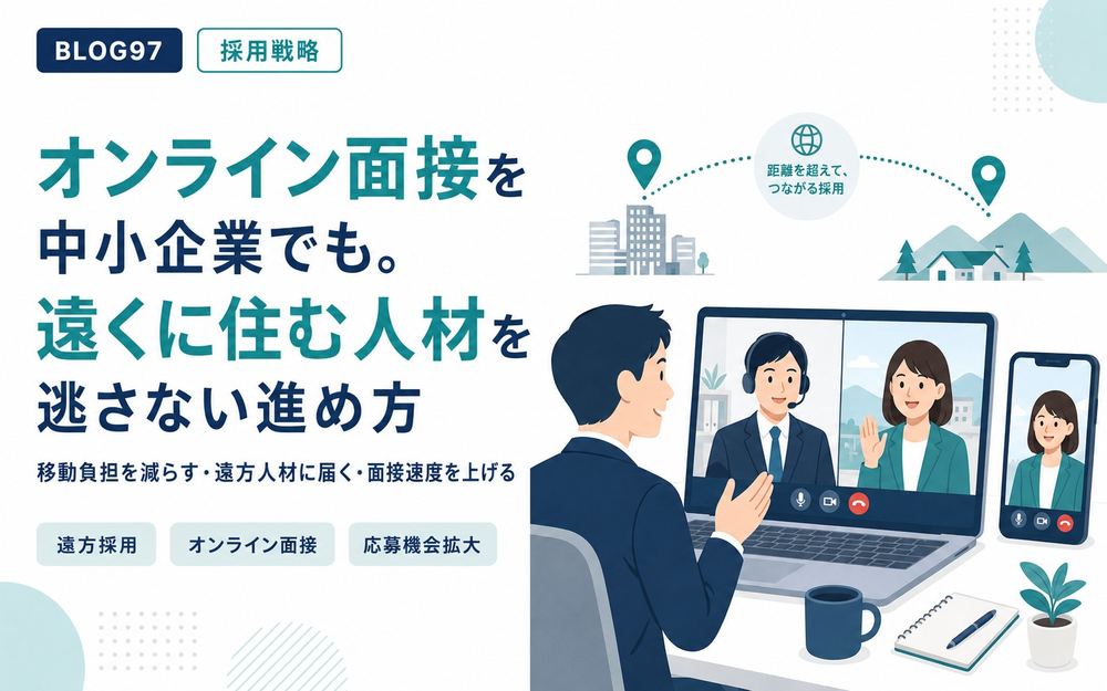 オンライン面接を中小企業でも。遠くに住む人材を逃さない進め方